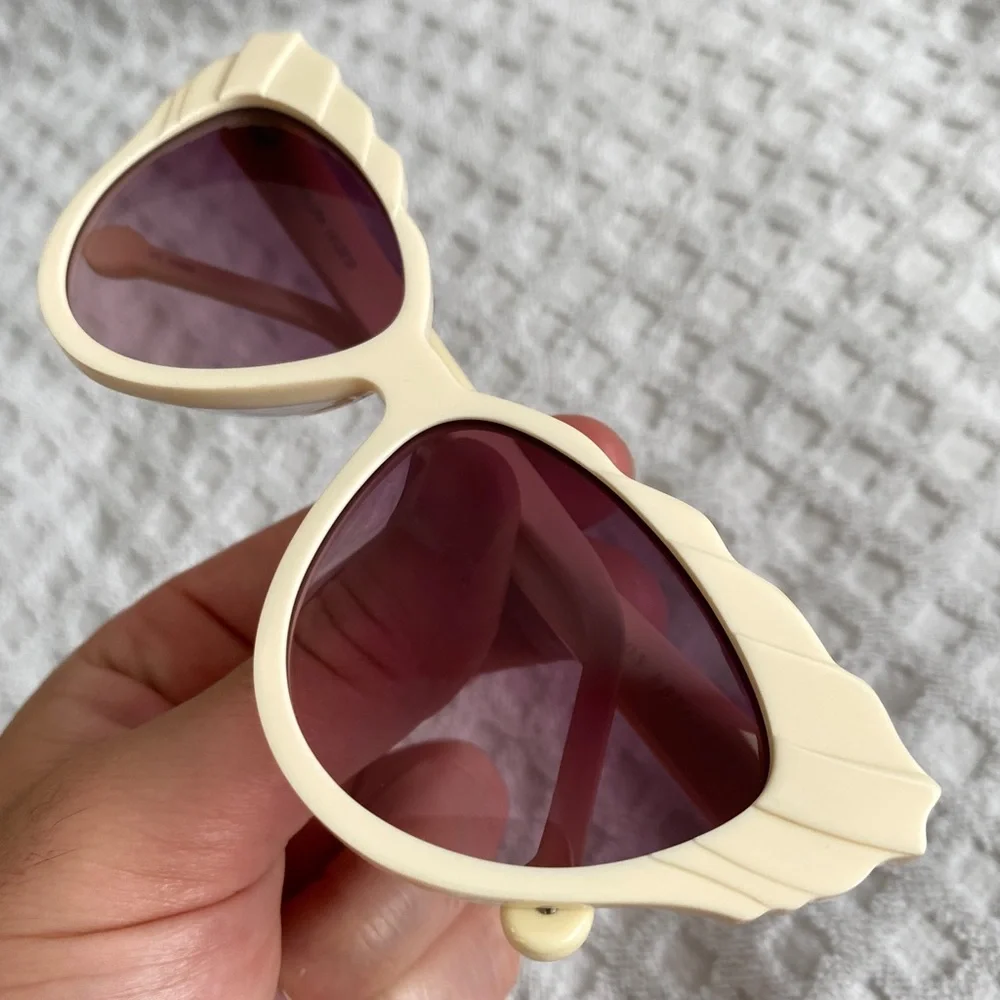 Preen by Thornton Bregazzi Phillipa Cat Eye Sunglasses Ivory Pink Lenses $380 - Picture 13 of 16
